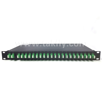 100GHZ AWG 40CH DWDM MUX DEMUX 섬유 높이 -100-0μm 및 0.9mm 케이블 지름