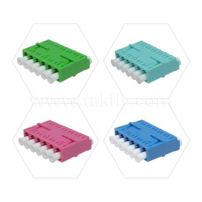 LC 어댑터 케이블 커플러 APC/UPC SM/MM 심플렉스/듀플렉스/쿼드/6가지/8가지 데이터 센터 FTTH용 광섬유
