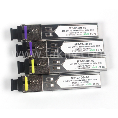 1.25G SFP BIDI 광전도 모듈 Tx1490/Rx1550nm 80KM SMF DDM LC CISCO JUNIPER HUAWEI 호환