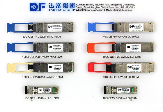 클라이언트 측 100Gbps 10KM QSFP28 LR4와 DDM 트랜시버 고전력 섬유 길이 1m 통신 연결
