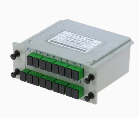 높은 신뢰성 및 안정성 FTTX Gpon 1 * 16 단일 모드 G657A1 섬유 카세트 타입 LGX Sc / APC 커넥터와 함께 PLC 스플리터