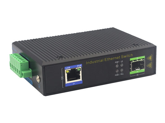 1개의 SFP 포트와 DIN-Rail 장착을 갖춘 산업용 기가비트 POE 스위치