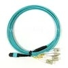 24 코어 MPO-LC OM4 브레이크아웃 케이블 (40G QSFP 데이터 센터용)