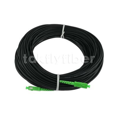 FTTH Outdoor High Strength 3.0 Kevlar Black TPU Single Mode Fiber Optic Patch Cable SCAPC to SCAPC SM G657B3