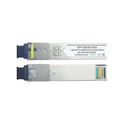 데이터 센터 AI FTTX용 SFP 1.25Gbps 20KM SC 양방향 광 수신기 모듈