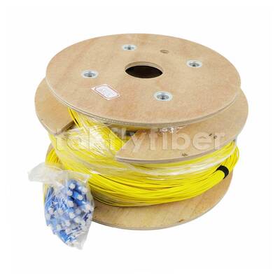 고밀도 연결을 위한 48 코어 G657A OS2 사전 종단 브레이크아웃 광 패치 케이블