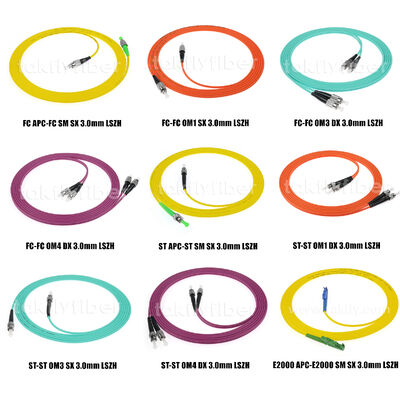 광섬유 패치코드 LC/Sc/FC/St FTTH 데이터센터 통신용 싱글모드/멀티모드 Upc/APC 심플렉스/듀플렉스 점퍼