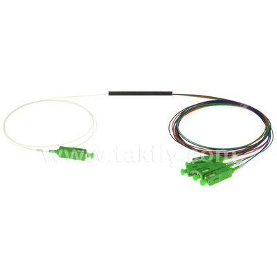 PLC 스플리터 0.9mm 컬러 출구 미니 스틸 튜브 SC APC/UPC 데이터 센터 통신 FTTX를 위한 광섬유