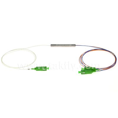 PLC 스플리터 0.9mm 컬러 출구 미니 스틸 튜브 SC APC/UPC 데이터 센터 통신 FTTX를 위한 광섬유