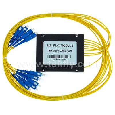 PLC 스플리터 ABS 박스 1xN SC APC/UPC Fttx 통신 데이터 센터용 광섬유
