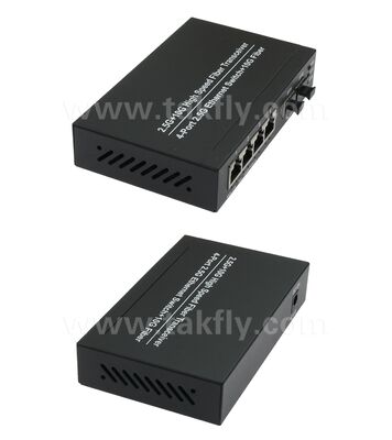 2.5G 2 포트 파이버 4 포트 구리 이더넷 스위치와 10G 업링크 및 고속 네트워크 확장을 위한 팬리스 금속 하우징