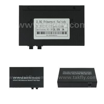 2.5G 2 포트 파이버 4 포트 구리 이더넷 스위치와 10G 업링크 및 고속 네트워크 확장을 위한 팬리스 금속 하우징