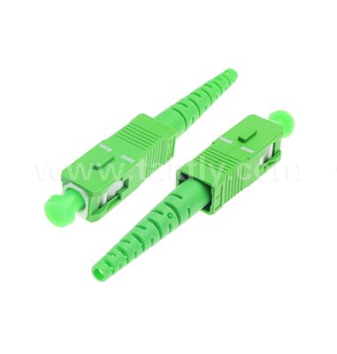 SC/APC 광섬유 커넥터, 녹색 하우징 8° 각진 광택 커넥터, 낮은 후면 반사 FTTH CATV 광 네트워크용 고정밀 SC APC 단순 어댑터