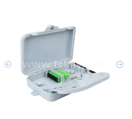 광섬유 종료 상자 FTKS-1805-04A, 4 SC/APC SM SX 어댑터, 피그테일 설치, FTTH FTTx 스플라이싱 유통 분할 저장 케이블 관리 장벽 장착