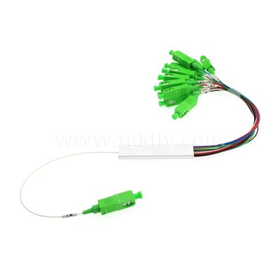 1×N / 2×N PLC 광 분할기 ′′ 미니 스틸 튜브 패키지, G657A1, SC/APC 입출력, FTTH/PON 분할기