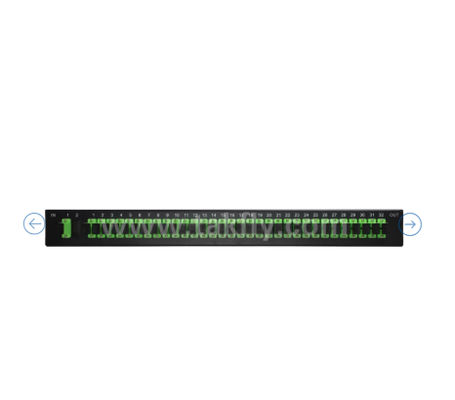 1U 랙 마운트 PLC 광 스플리터 19" 패널, 단일 모드 G657A1, SC/APC, 광 신호 분배