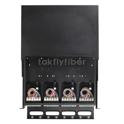 Takfly 1U / 2U 슬라이딩 패치 패널 192 섬유까지의 높은 밀도 플러그 앤 플레이 MTP / MPO에서 LC 카세트