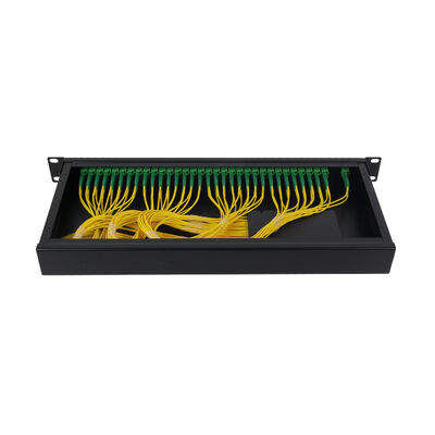 FTTx 데이터 센터용 OEM 1U 19인치 2x64 랙 마운트 LC 광섬유 PLC 분배기