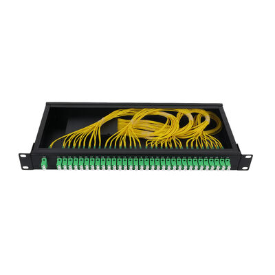 FTTx 데이터 센터용 OEM 1U 19인치 2x64 랙 마운트 LC 광섬유 PLC 분배기