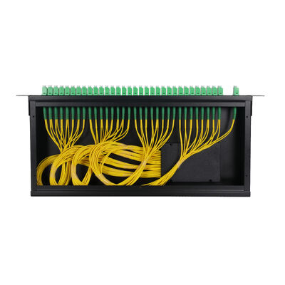FTTx 데이터 센터용 OEM 1U 19인치 2x64 랙 마운트 LC 광섬유 PLC 분배기
