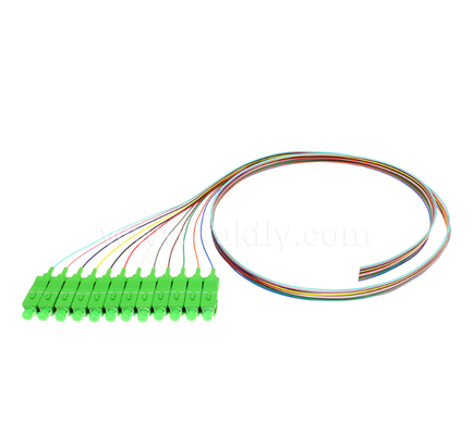 SC/APC 12색 광섬유 피그테일 세트 (Color-Coded for Easy Identification, One End Connected, One End Bare Fiber)