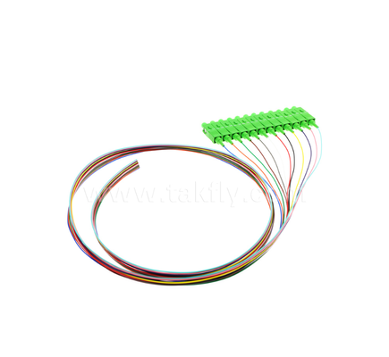 SC/APC 12색 광섬유 피그테일 세트 (Color-Coded for Easy Identification, One End Connected, One End Bare Fiber)