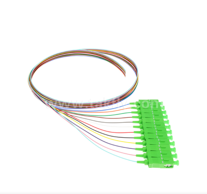 SC/APC 12색 광섬유 피그테일 세트 (Color-Coded for Easy Identification, One End Connected, One End Bare Fiber)