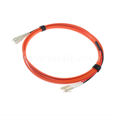SC-UPC-LC-UPC OM1 듀플렉스 플랫 트윈 광섬유 패치 코드 2.0mm 오렌지 멀티모드 광 점퍼 케이블