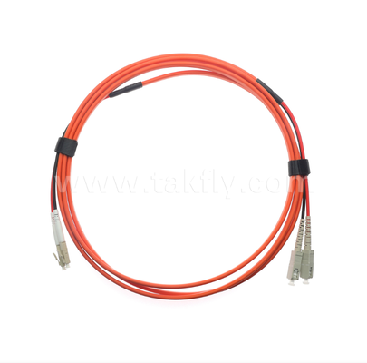 SC-UPC-LC-UPC OM1 듀플렉스 플랫 트윈 광섬유 패치 코드 2.0mm 오렌지 멀티모드 광 점퍼 케이블