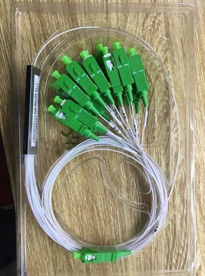 1x16 SC 녹색 연결기 저삽입 손실 0.9 밀리미터 작은 튜브 PLC 분배기