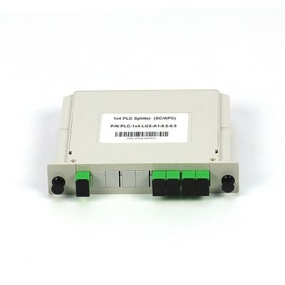 프트스의 1x4 SC / APC 단일모드 G657A1 LGX 카세트형 광섬유 PLC 분배기