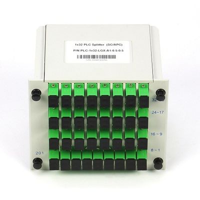 네트워크에서 1X32 LGX 카세트 광섬유 PLC 분배기 SC APC SM G657A1