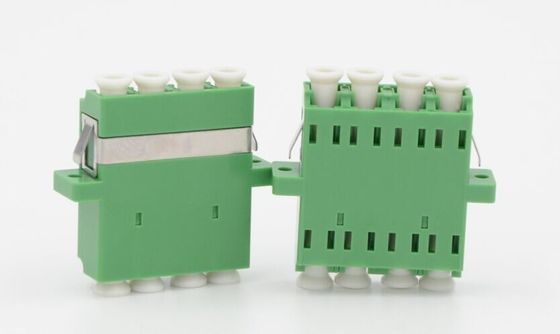 통신 네트워크를 위한 LC APC 쿼드 광섬유 접합기 SM Flangeless 녹색