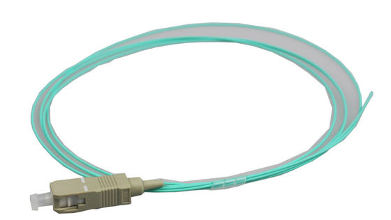 프트스의 SC UPC 다중 모드 OM3 0.9 밀리미터 연한 녹청색 LSZH 재킷 광섬유 땋아 늘인 머리