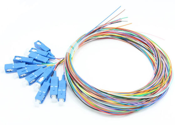 12 색 SC UPC 광섬유 땋아 늘인 머리 단일모드 9/125μM 0.9 밀리미터