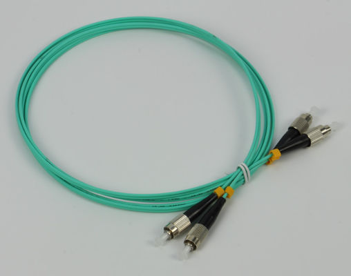 FC 이중 통신 2.0 밀리미터 OM3 50/125 um 광섬유 연결선 LSZH PVC 연한 녹청색입니다