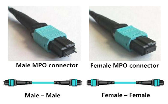 4 LC 이중 통신 OM3 MPO MTP 광섬유 패치 코드에 대한 8 핵심 브레이크아웃 케이블 MPO