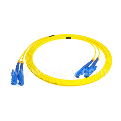E2000-E2000 SM G657A2 광섬유 케이블 노란 LSZH 집코드 텔레콤 표준