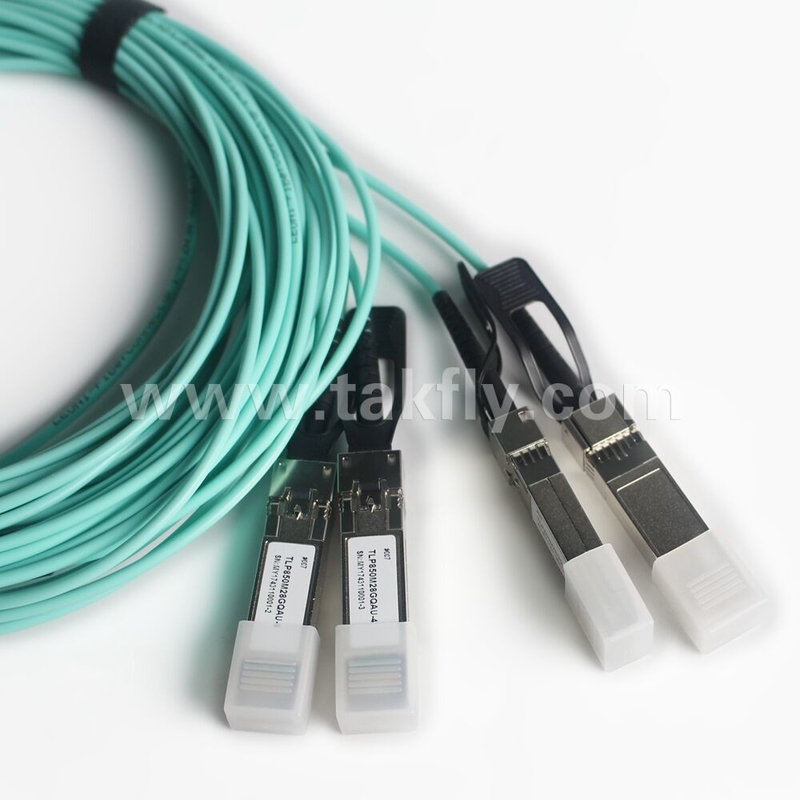 100Gb/s QSFP28 ~ 4x SFP28 브레이크오웃 액티브 광 케이블 AOC 케이블 빠른 데이터 전송