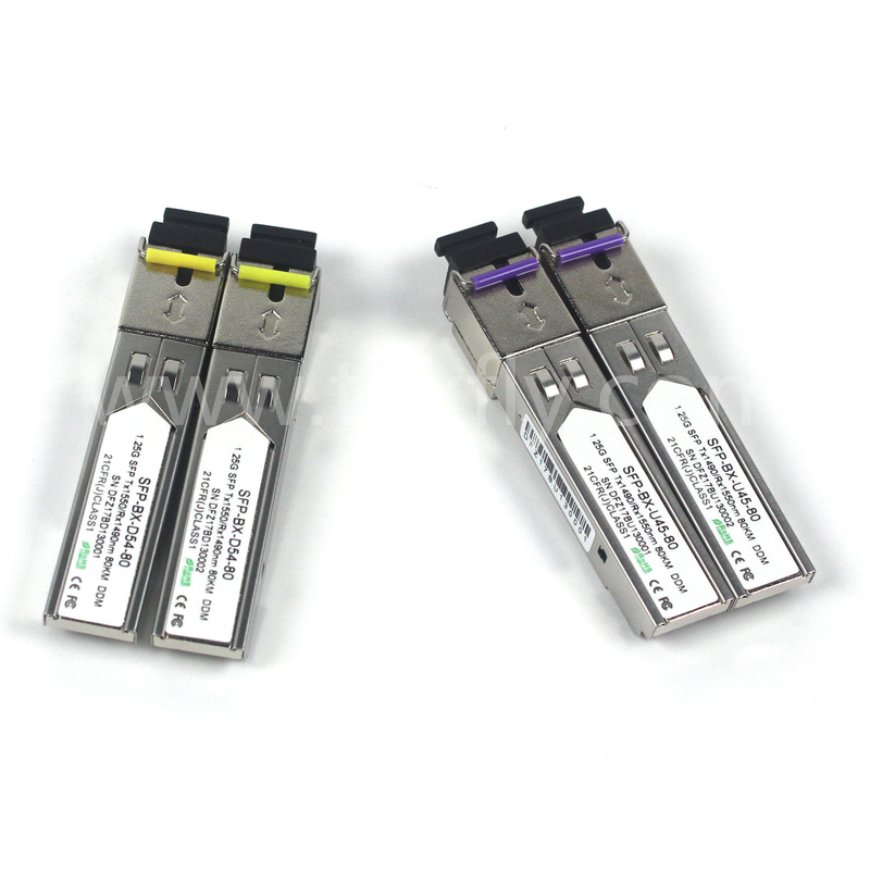 1.25G SFP BIDI 광전도 모듈 Tx1490/Rx1550nm 80KM SMF DDM LC CISCO JUNIPER HUAWEI 호환