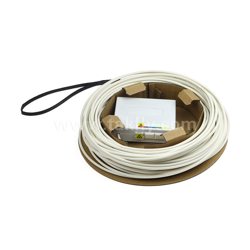 FTTH 사전 종료 된 섬유 출력 키트 ✅ 도구 없는 벽 장착, 스플라이싱이 없으며 빠른 FTTB 설치를 위한 케이블 스풀을 포함합니다.