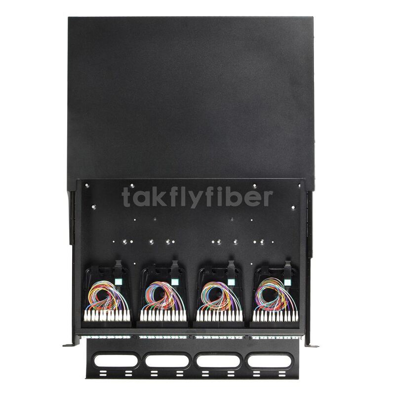 Takfly 1U / 2U 슬라이딩 패치 패널 192 섬유까지의 높은 밀도 플러그 앤 플레이 MTP / MPO에서 LC 카세트