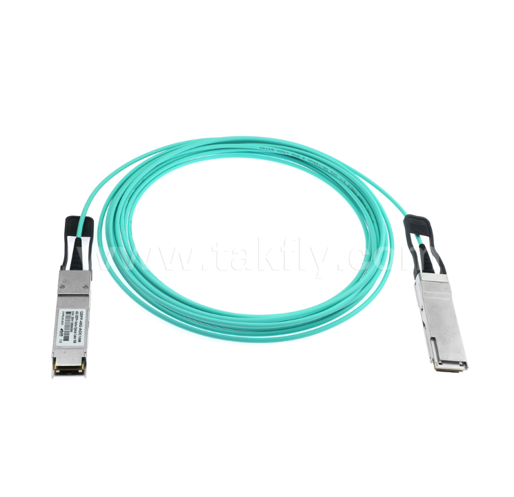 40G QSFP+ 액티브 광케이블 – 4채널 풀듀플렉스, 레인당 11.3Gbps, 저전력, 핫플러그 가능