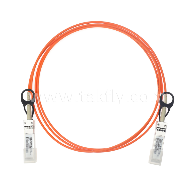 10G SFP+ 액티브 광케이블 (AOC) OM3에서 300m, 850nm VCSEL, 저전력 <0.35W/끝, SFP+에서 SFP+ 단거리 상호 연결